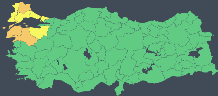 Marmara ve Kuzey Ege için kuvvetli yağış uyarısı